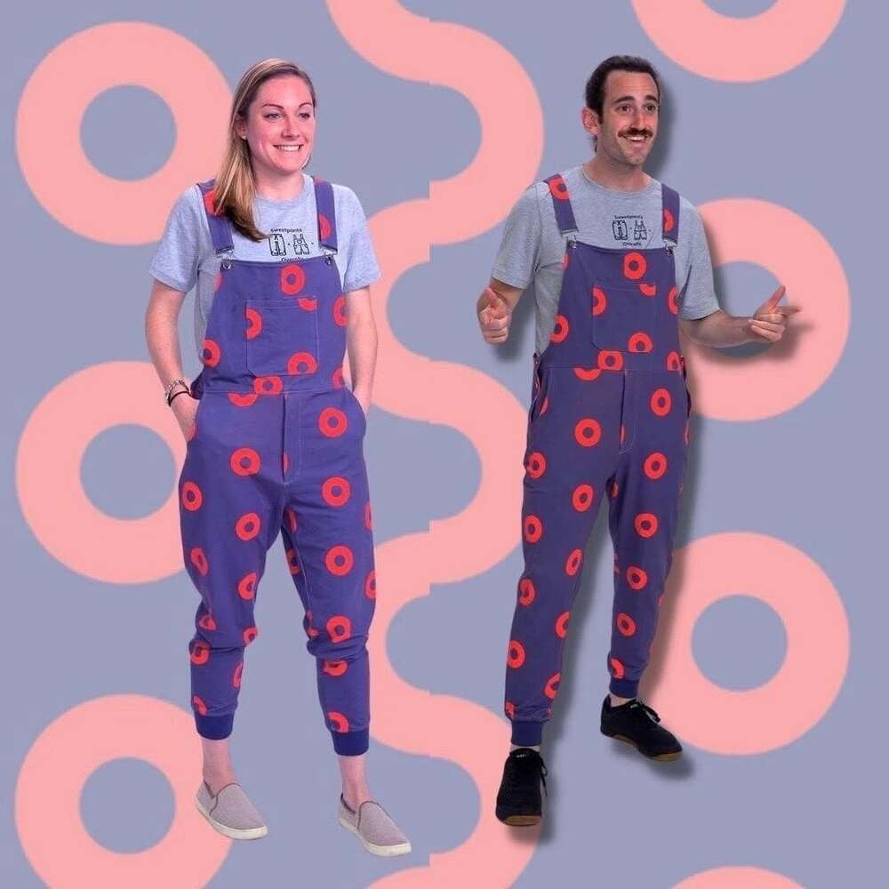 Swoveralls Phish Donut Trip sweatpants overalls purple & pink size unisex XL